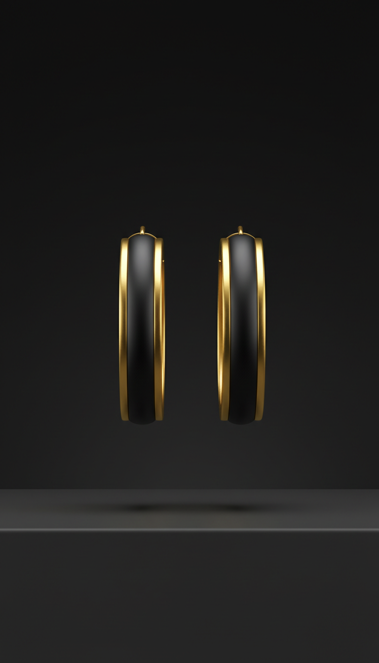 Boucles créoles géométriques bicolores