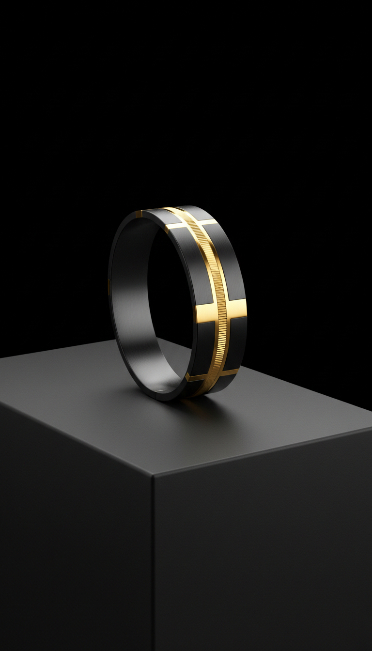 Bracelet jonc double doré intense