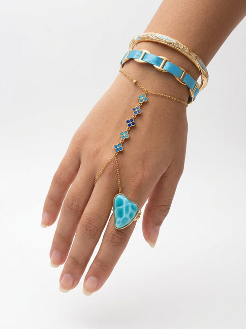 Set Aqua turquoise et bleu lagon en acier inoxydable - Lys Paris
